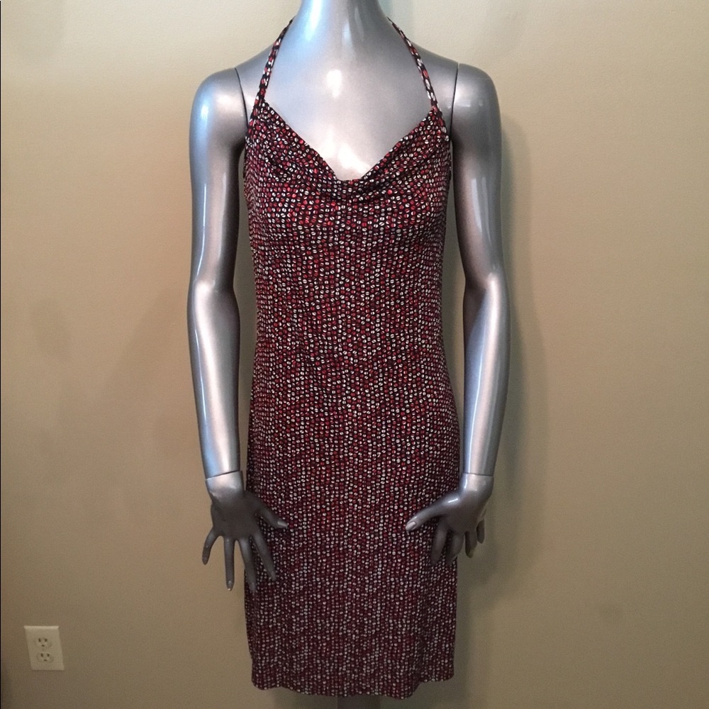 Vintage Byer Too black/red halter dress EUC